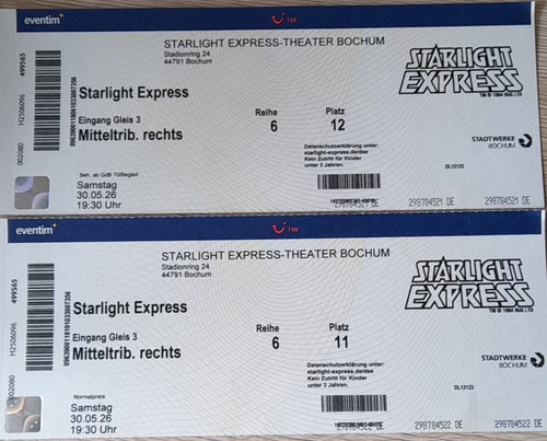 Tickets starlight express - tickets,
