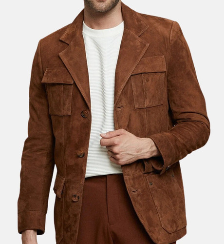 Herren braun echt wildleder - herren,