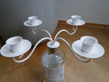 4-flammiger Kerzenleuchter / weiss / Breite ca.20 cm / Kerzenständer für Flasche