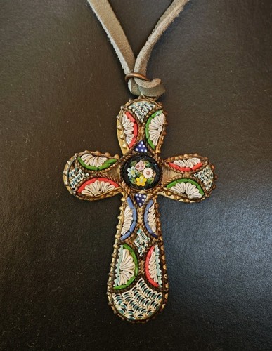 Altes mosaik kreuz anhänger - mosaik,