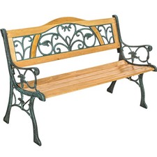 Gartenbank Kathi 2-Sitzer aus Holz und Gusseisen 124x60x83cm braun B-Ware