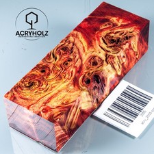 2055 Pappel Maser | 120x40x30 | Griffblock stabilisiert | ACRYHOLZ | Messergriff