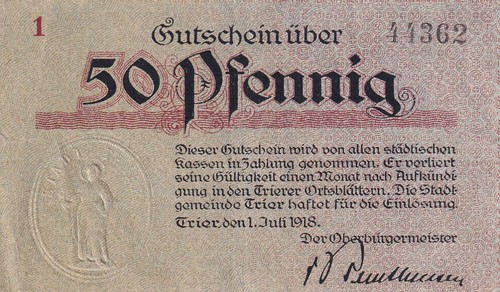 Trier stadt 50 pfennig - stadt,
