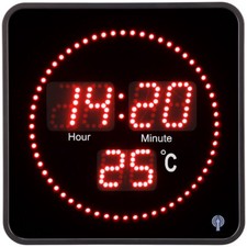 Lunartec Flache LED-Funk-Tisch- und Wanduhr, Temperatur-Anzeige, rote LEDs