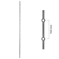 Lochstab Ø14mm Fenstergitter Schmiedeisen Stabgitter  (1m Länge)