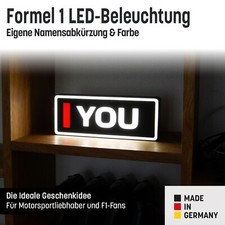 Personalisiert F1 LED Initialen & Teamfarbe nach Wunsch Geschenkidee Formula 1