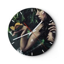 Wanduhr 30x30cm Analog Glasuhr