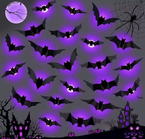 24stk halloween fledermäuse - halloween,