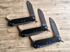 3 BW Marine-Bordmesser Taschenmesser JS Solingen alt gebraucht 1980er Messer