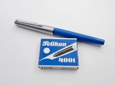 PELIKAN Pelikano Mod. 2 EF Füllfederhalter Schulfüller blau 1960er + Patronen