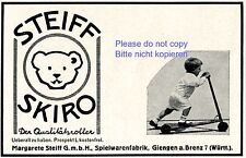 Steiff Skiro Roller Deutsche Anzeige 1925 Giengen Germany Bär Junge Kind +