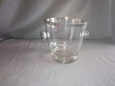 Sektkühler Champagner Glas mit Griffe  Silberrand