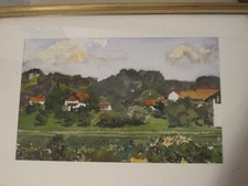 Aquarell, Landschaft vom Maler Ernst Pfeiffer 1979, Bild gemalen