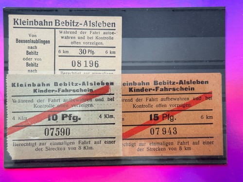 Drei alte fahrkarten kleinbahn - drei,