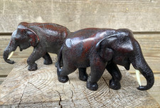 2er Set 13 cm Indien Thailand Elefant Resin massiv   SONDERPREIS