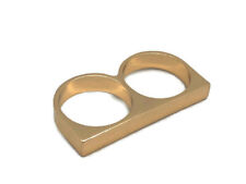 Doppelring Zweifingerring Ring Retro Vintage Chunky Blogger Knuckle Ring gold