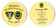 sehr schöner  Bierdeckel 100 Jahre Weißbierbrauerei Hopf  C