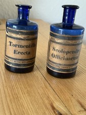 2 Apothekengefäße KOBALTBLAU