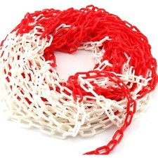 Absperrkette Kunststoff 30m rot weiß Sicherheit Baustellensicherung Parkplatz