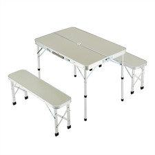 Campingtisch Klapptisch Falttisch Gartentisch mit 2 Bänken Camping Sitzgruppe