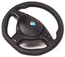 Abgeflacht Lenkrad mit Airbag für BMW E46 E39 M Lenkrad Blende Multif Schwarz 