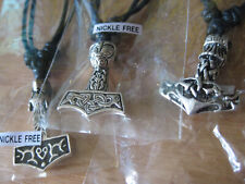 3 Stück Thor s Hammer alle massiv beidseitig + Stoffband 3er Pack      / P 02
