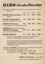 LEIPZIG, Postkarte 1941 HAHO-Neuheiten Alfons Lettmann Schaukel-Tiere Spielzeug