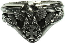 RIng, Ring mit deutschem Adler und EK, Bikerring, Rockerring