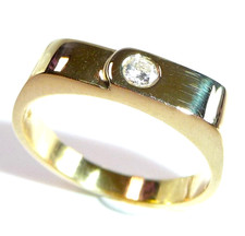 Ring 585 Gold Gelbgold 0.08ct. Diamant/Brillant  Gr. 58 / 18,4 mm auch Herren