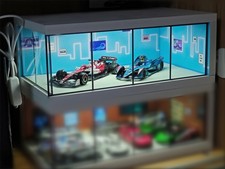 1/64 Diorama Auto Garage Modell LED Stadt Parkplatz Szene Blau