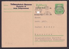 Hannover Niedersachsen Deutsches Reich Karte Ganzsache SST 5 Jahre Reichsluft