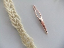 Nalbinding Naalbinding Reisegröße Metallnadel rosegoldfarben 1 großes Auge 6 cm!