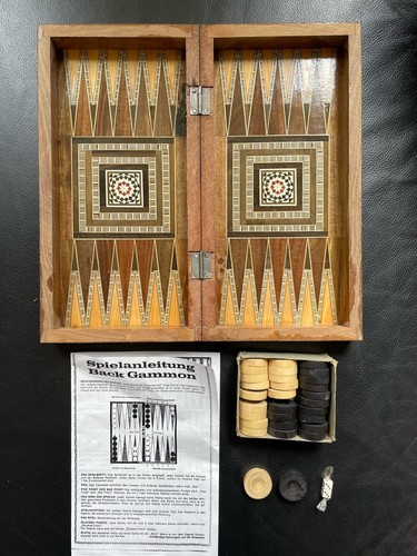 Backgammon holz mit intarsien - mit,