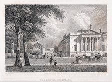 Berlin Opernhaus Stahlstich von Frommel aus Spiker 1833 Passepartout
