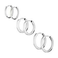 Paar Creolen 333 Weiß Gold 8