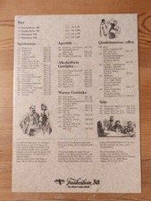 Frankenheim Alt (historische) Getränkekarte vom Brauereiausschank Im Dom, Neuss