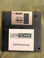 BASF Diskette 3,5" 2HD – LOCK TECHNIK Zeiterfassung 1996 Software Excel