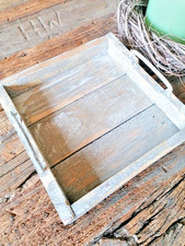 Holztablett  Holz und Metall