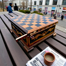 Antikes puzzle schachbrett - puzzle,