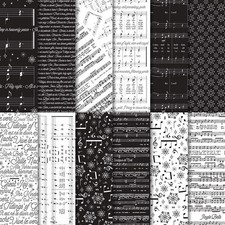 Stampin Up Designerpapier WEIHNACHTSLIEDER, 12 Blatt in 6x6 Zoll, ca.15,2 cm