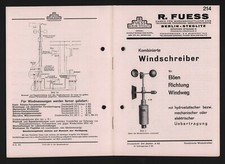 BERLIN-STEGLITZ, Prospekt 1935, R. Fuess Mess-Instrumente-Fabrik Windschreiber 