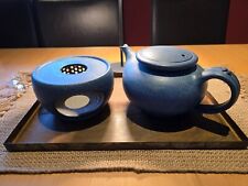 Teekanne und Stövchen. Tongeschirr. Handgefertigt. Sehr guter Zustand. 