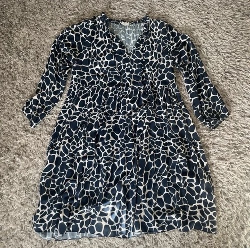 Kleid blau weiß