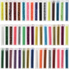 glitzer basteln in 48 Farben, Bastelglitzer und Glitzerpulver zum Basteln,