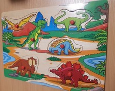 Eichhorn Setzpuzzle Holzpuzzle Steckpuzzle Dinosaurier 6 Teile