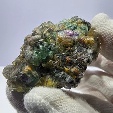 Phantom Fluorit Würfel zonal, Rauchquarz Stufe Erongo, Namibia 67*49*29mm