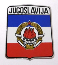 Souvenir-Aufkleber Jugoslavija sozialistische Flagge Republik Jugoslawien 80er