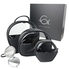 Kosmetiktasche Set Damen 3-teilig wasserdicht Reise Makeup Tasche+gratis Spiegel