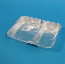 1000 Alu Menüschalen Assietten Aluschalen PROFI 2-geteilt tief 227x177x39mm 73my