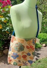 schultertasche, Gobelinstoff, Blumen